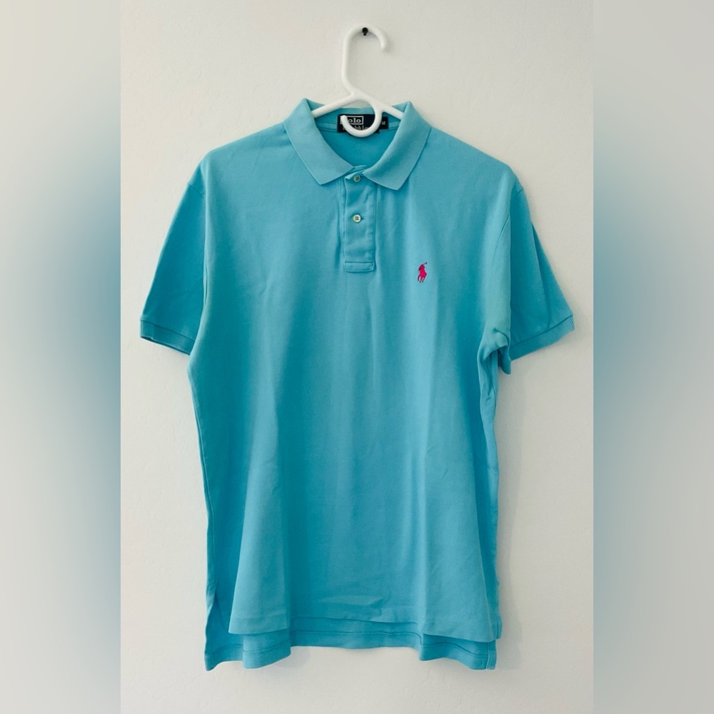 Polo by Ralph Lauren Men's Aqua Polo Shirt